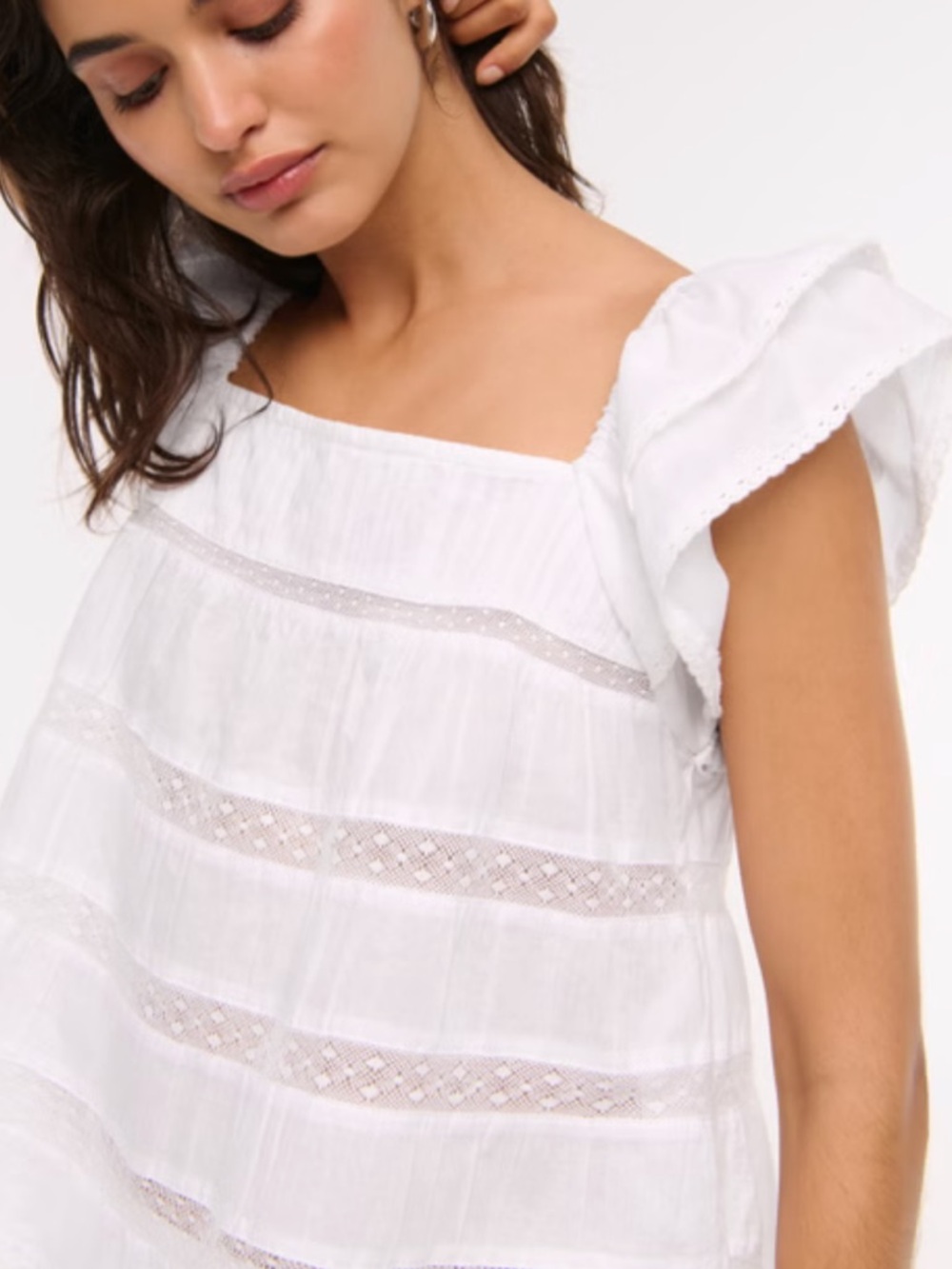 Abercrombie & Fitch Ruffle Babydoll Top - Picture 2 of 4